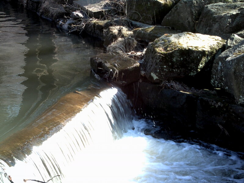 Small waterfall over rocks