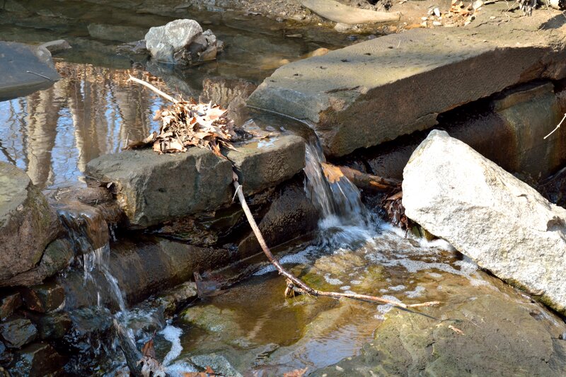 Small Waterfall over Rocks — Brown, Calm, Autumn