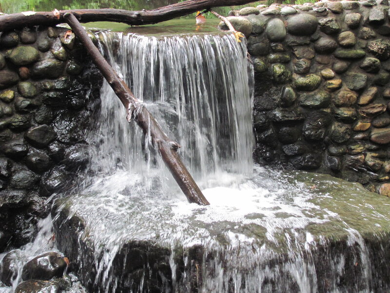 Small Waterfall with Rocks — Green