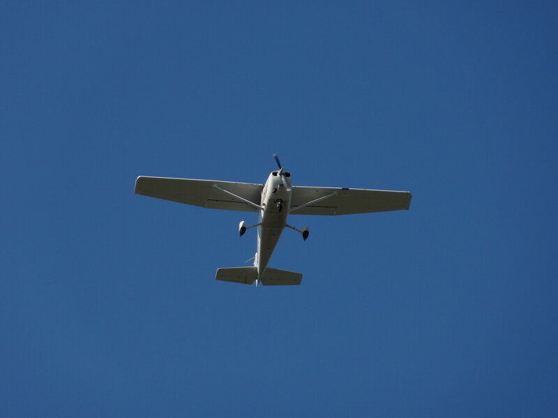 Small White Airplane — Blue