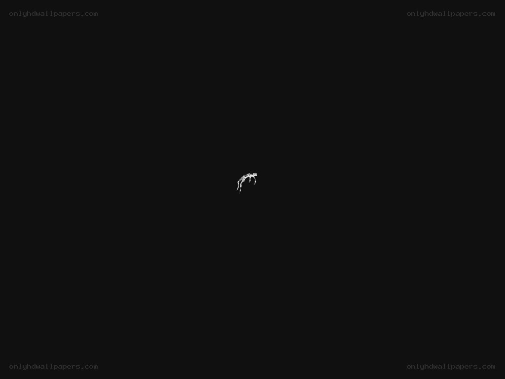 small white figure on black