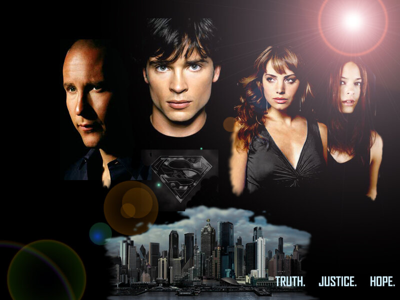 Smallville cast and cityscape