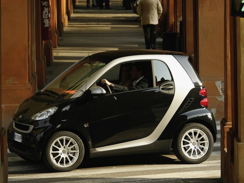 Smart car in narrow alley