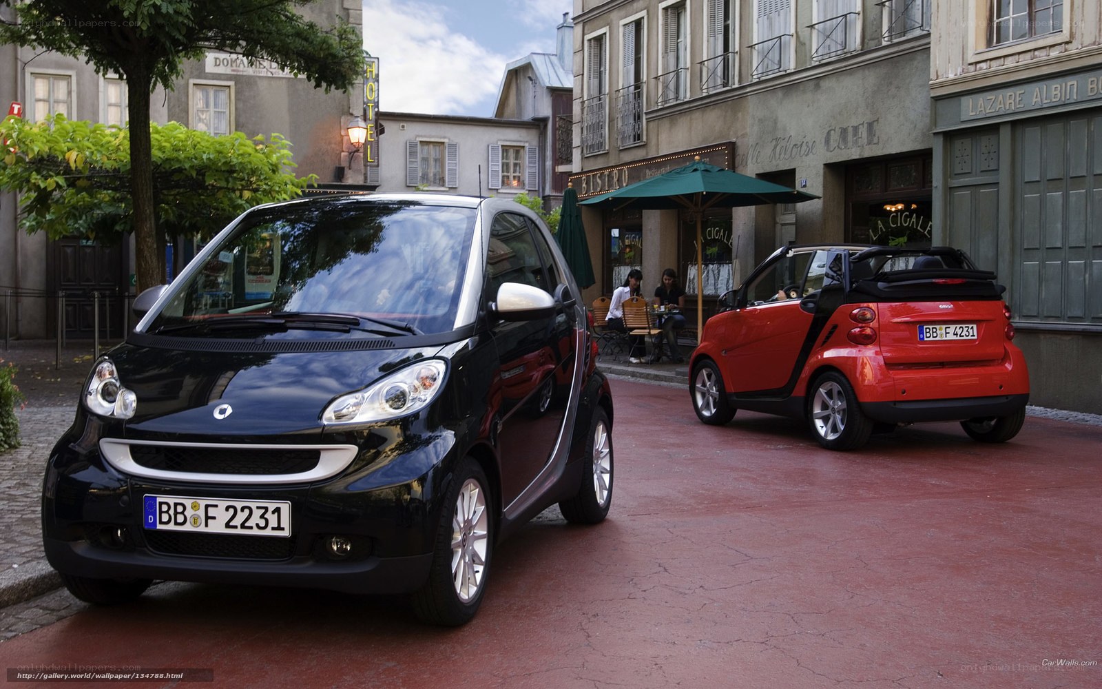 Smart cars in a European town
