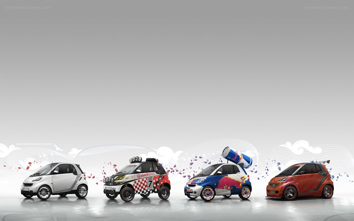 Smart cars in various designs