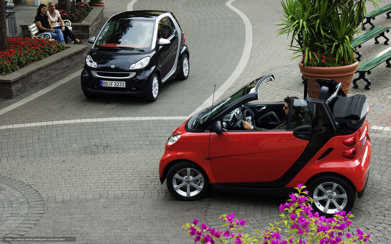 Smart cars on a city street