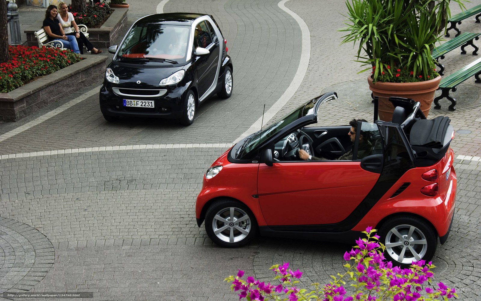 Smart cars on a city street