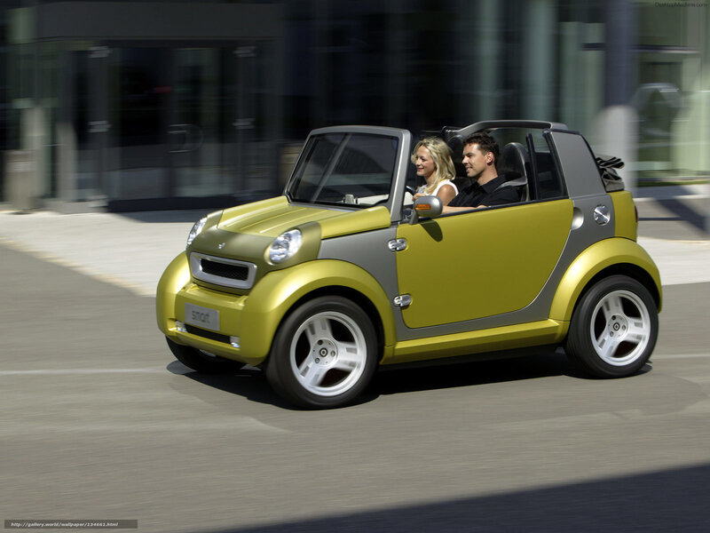 Smart convertible in motion