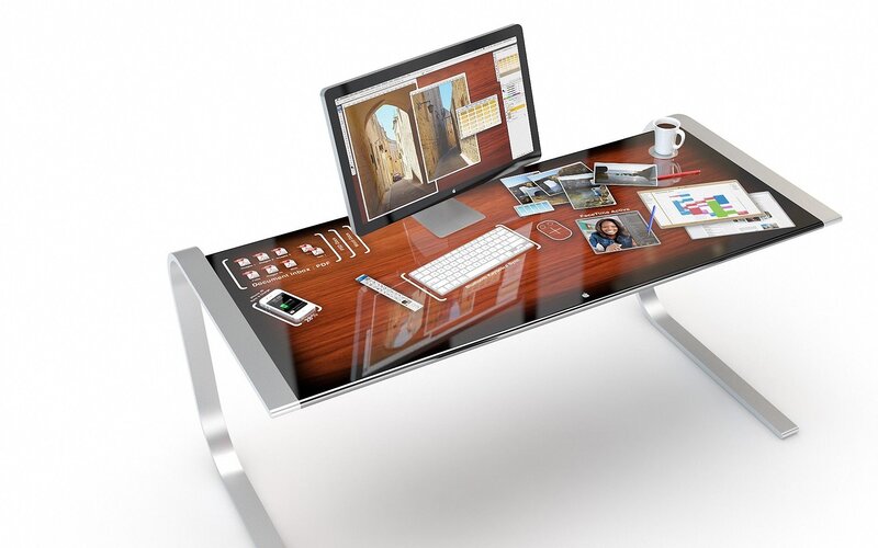 smart desk with digital interface
