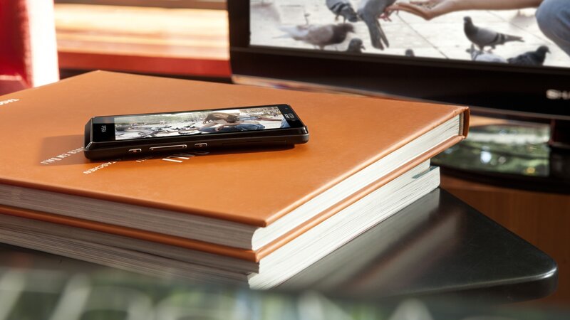 Smartphone on a book