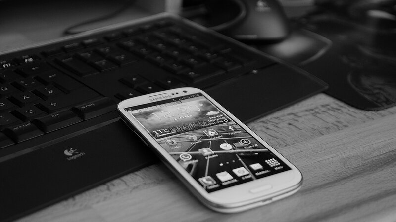 Smartphone on Keyboard