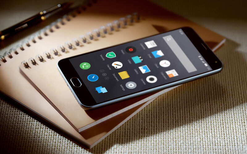 Smartphone on notebook