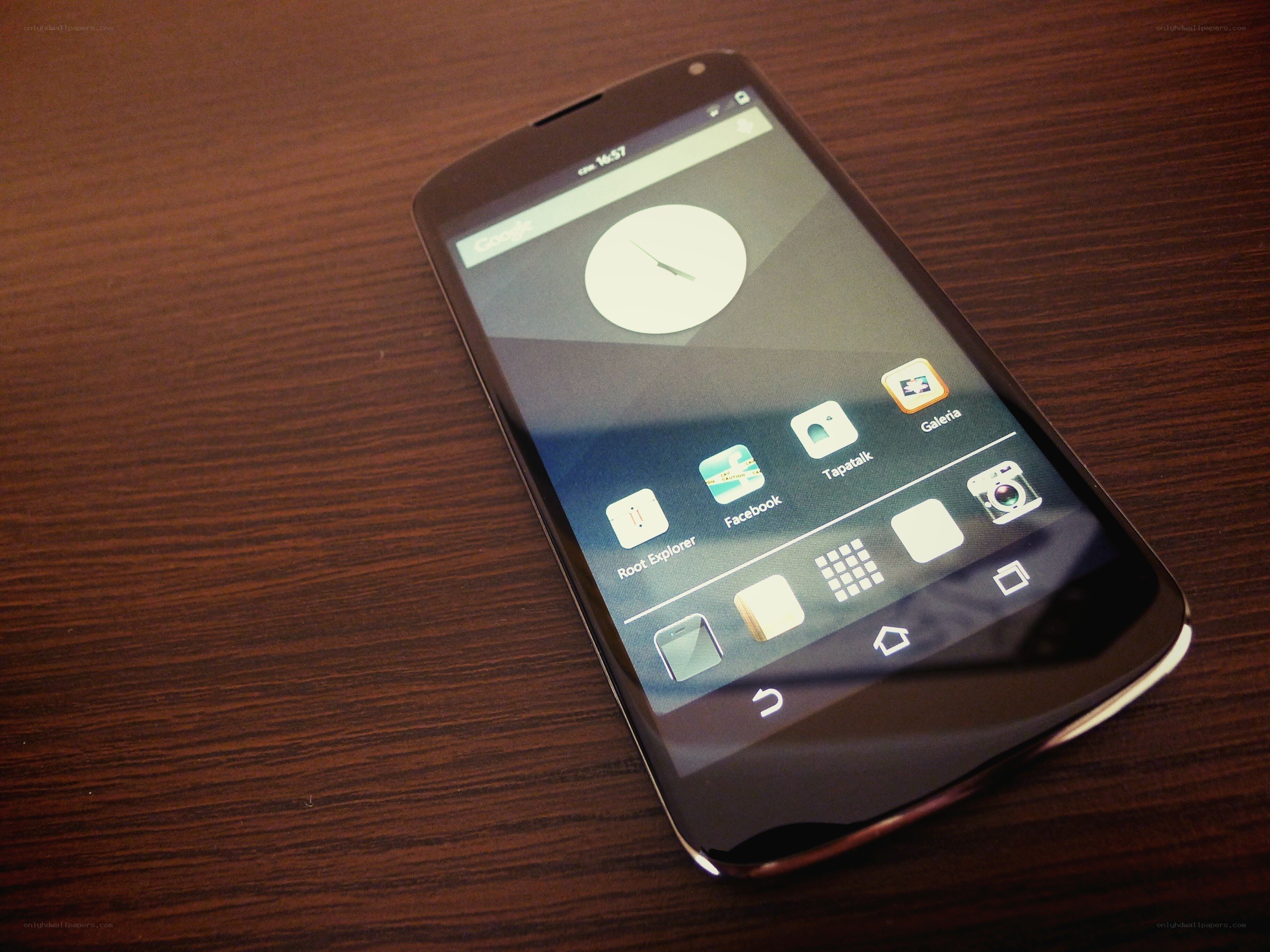 smartphone on wooden table