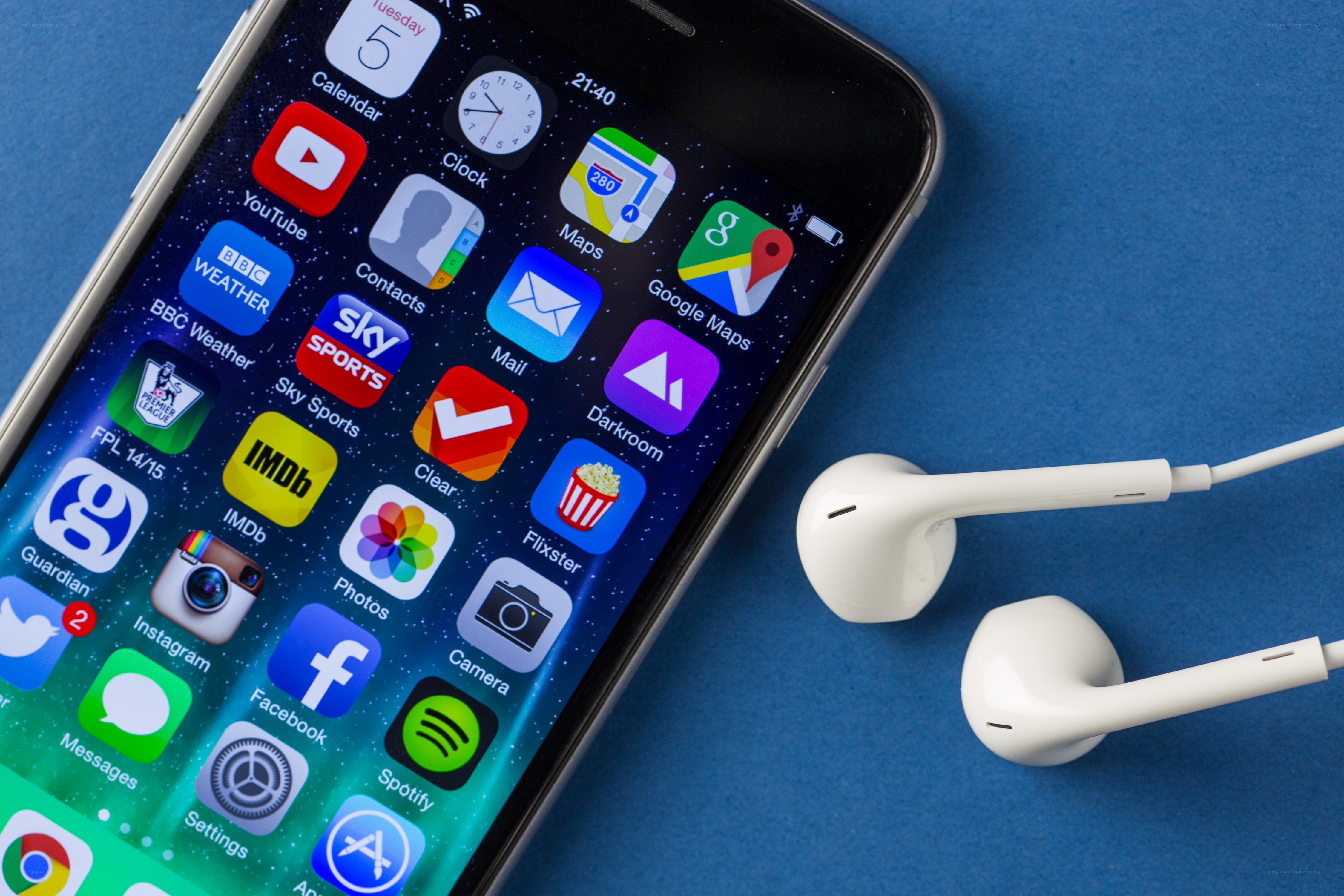 smartphone with earphones
