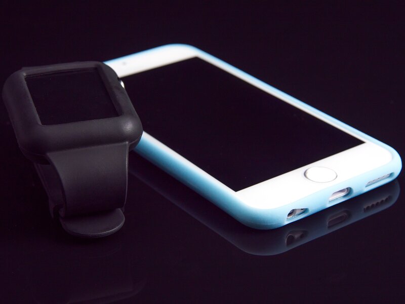 smartwatch and smartphone