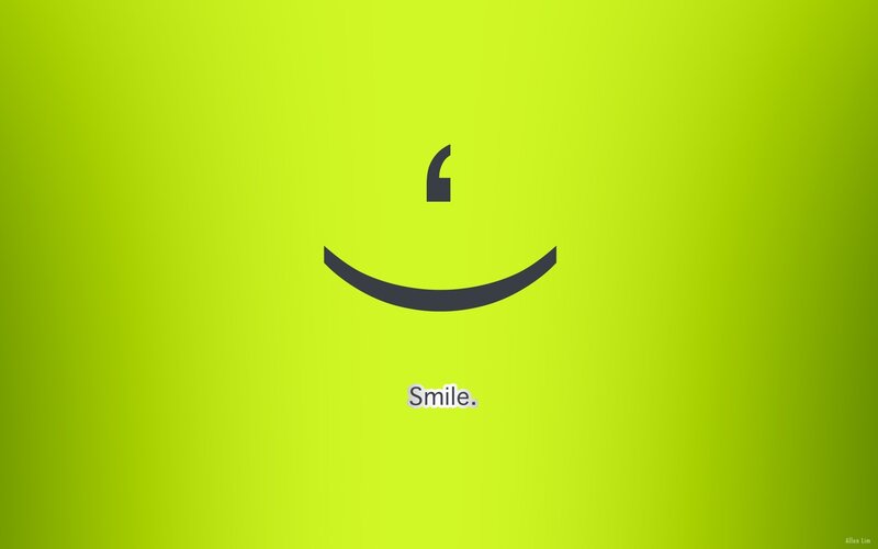 Smile Face on Green