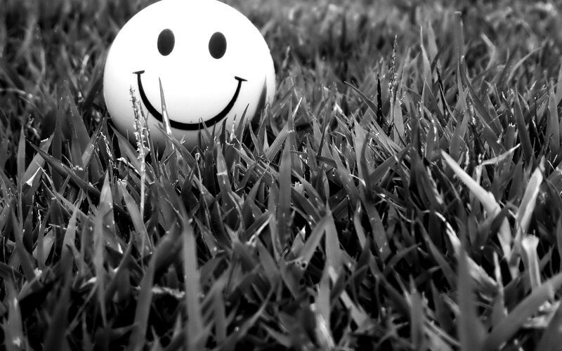 Smiley Ball in Grass — Black