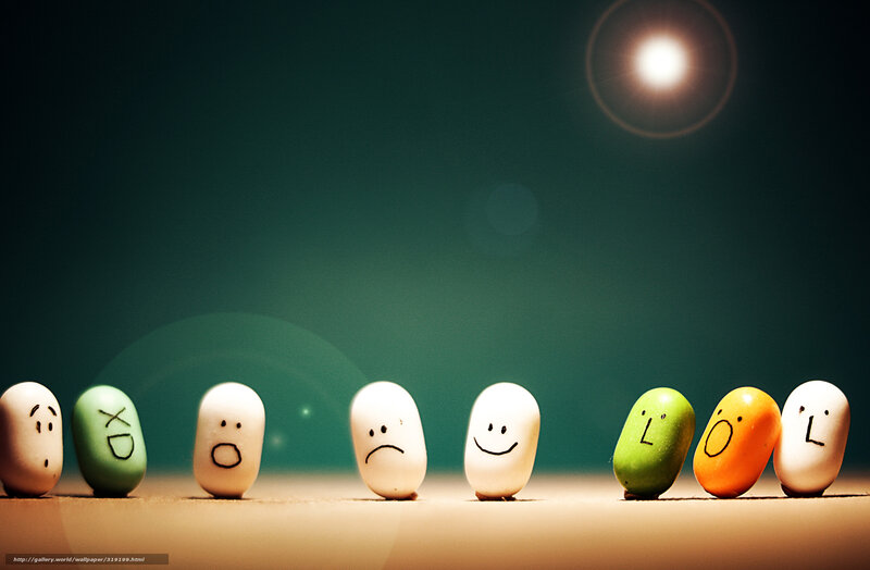 Smiley beans in a row
