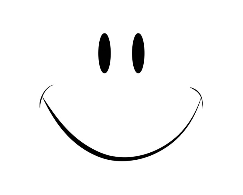 Smiley Face Drawing — Black, Neutral