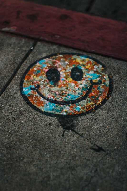 Smiley Face Drawing — Black