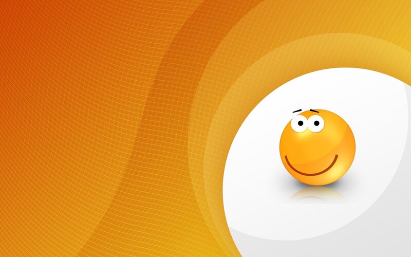 Smiley Face Emoji — Orange, Cheerful