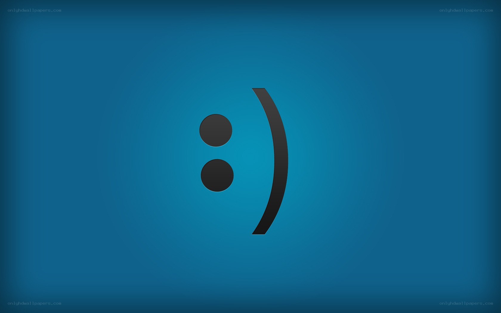 smiley face emoticon on blue
