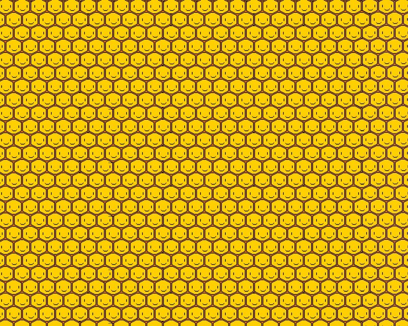 smiley face honeycomb pattern