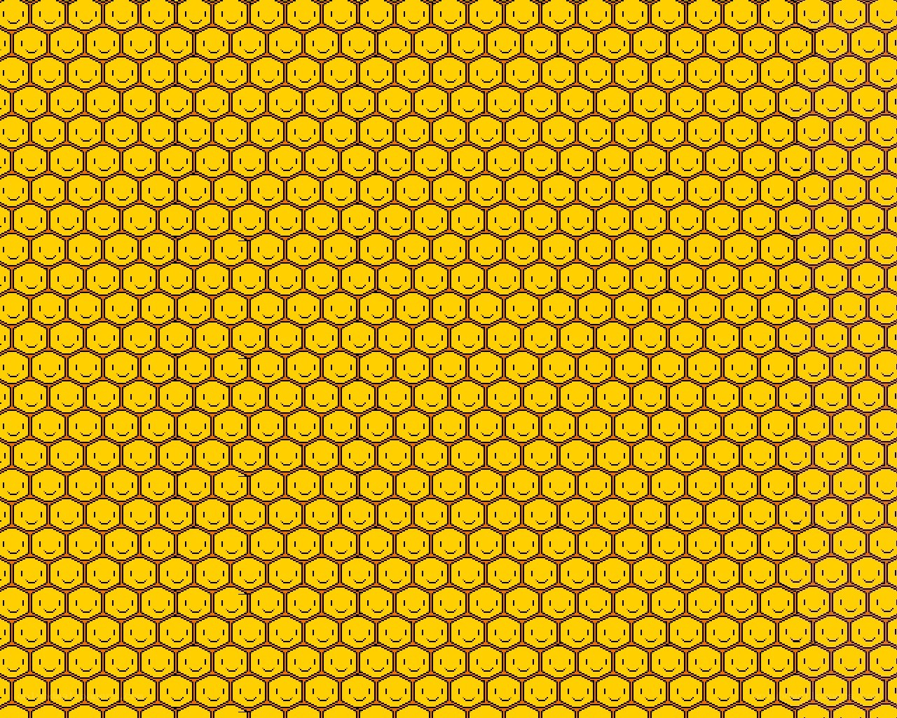 smiley face honeycomb pattern