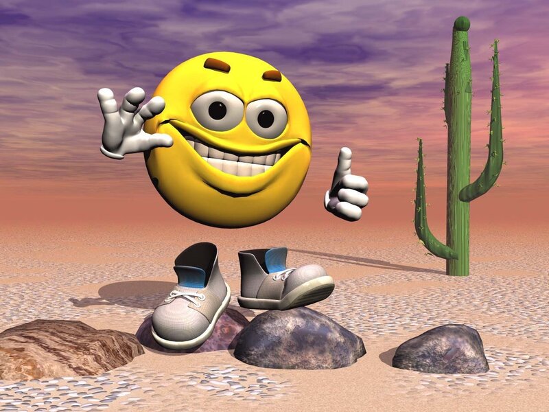 Smiley face in desert