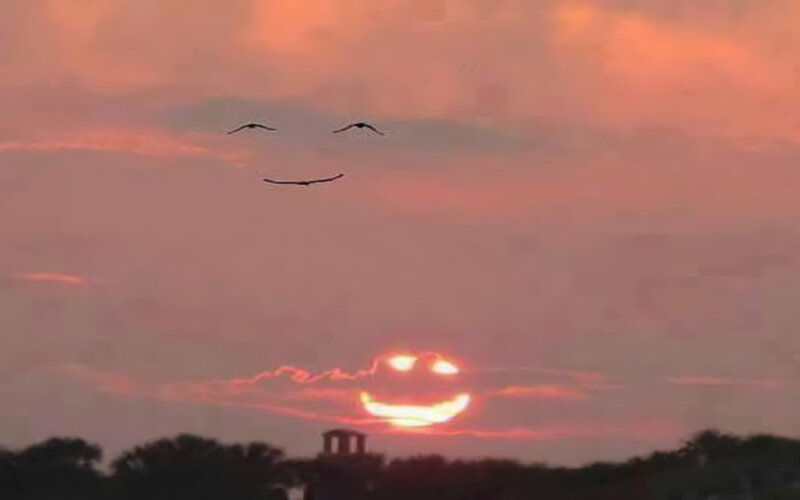 Smiley Face in Sky