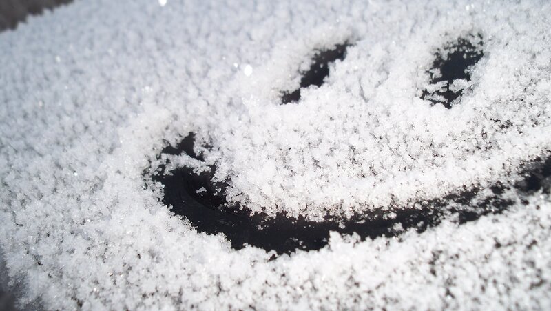 smiley face in the snow