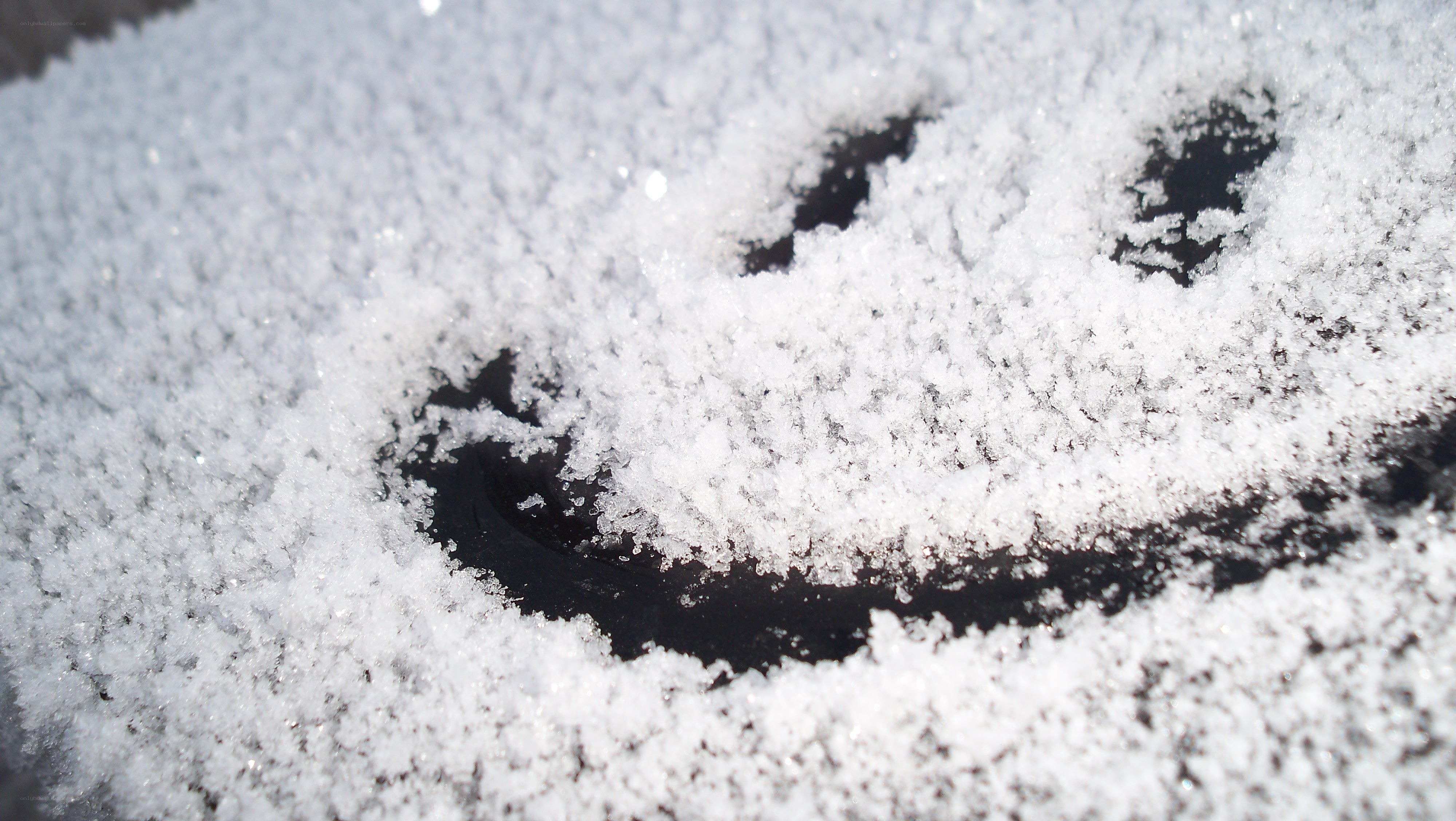 smiley face in the snow