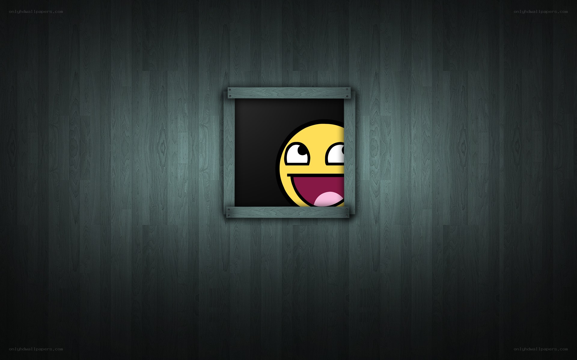 smiley face in window