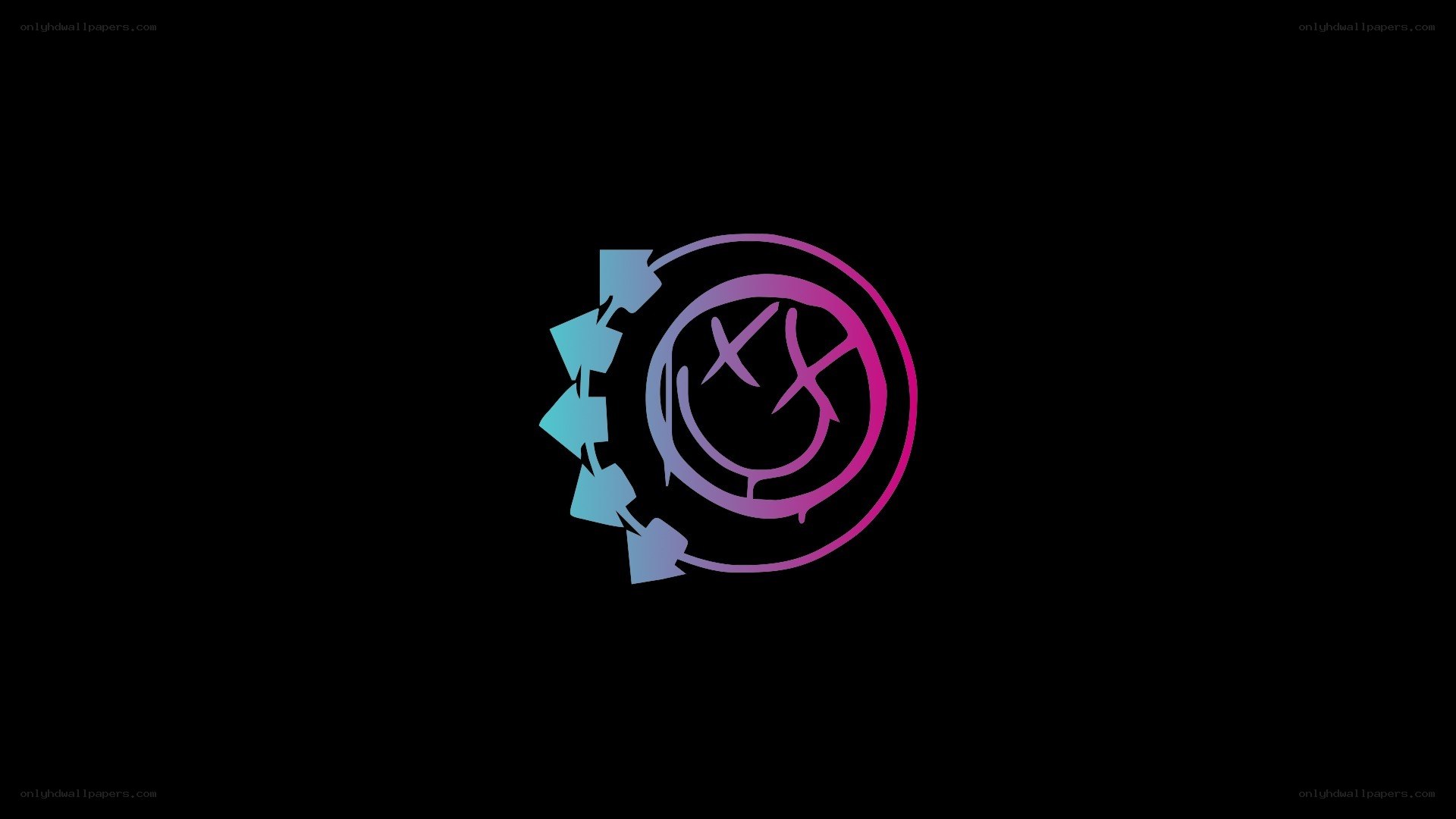 smiley face logo with arrows