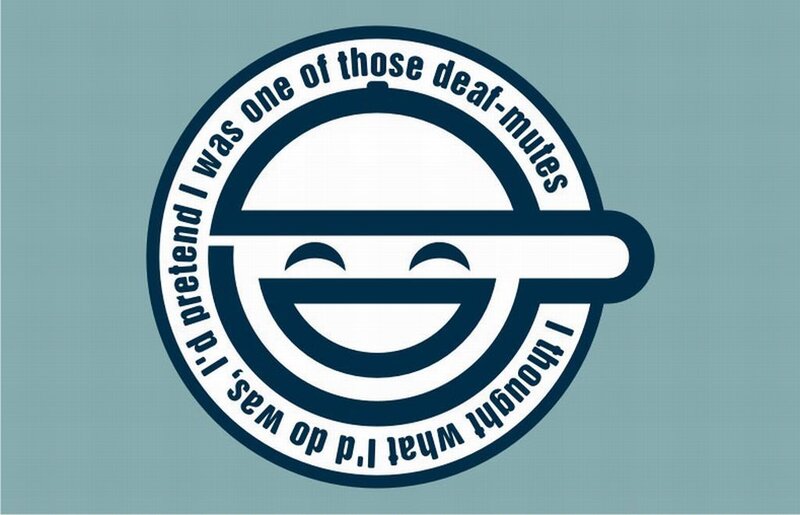 smiley face logo with text
