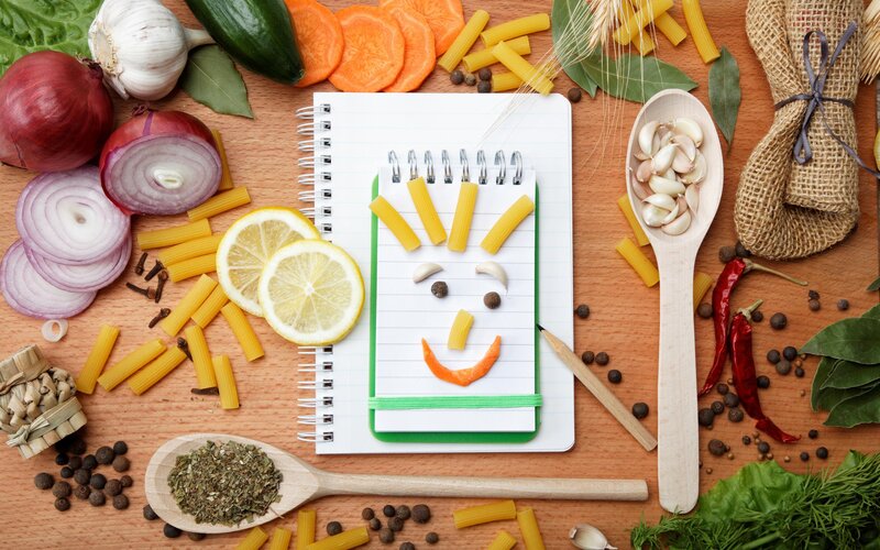 Smiley Face Made of Food