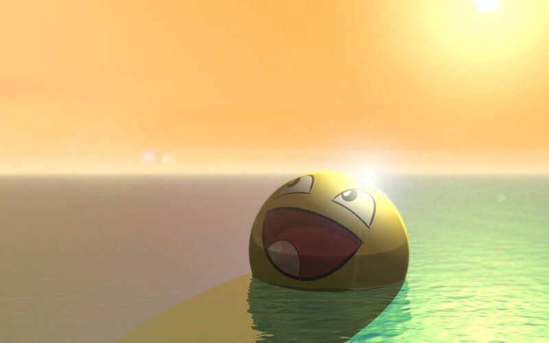 smiley face on a beach