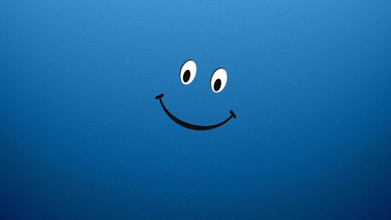 Smiley Face on Blue — Calm