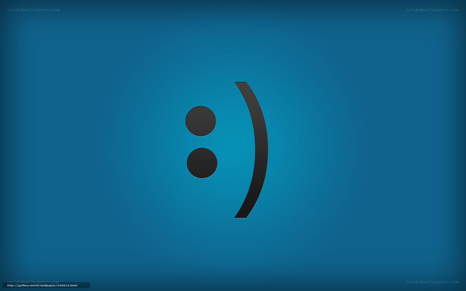 smiley face on blue