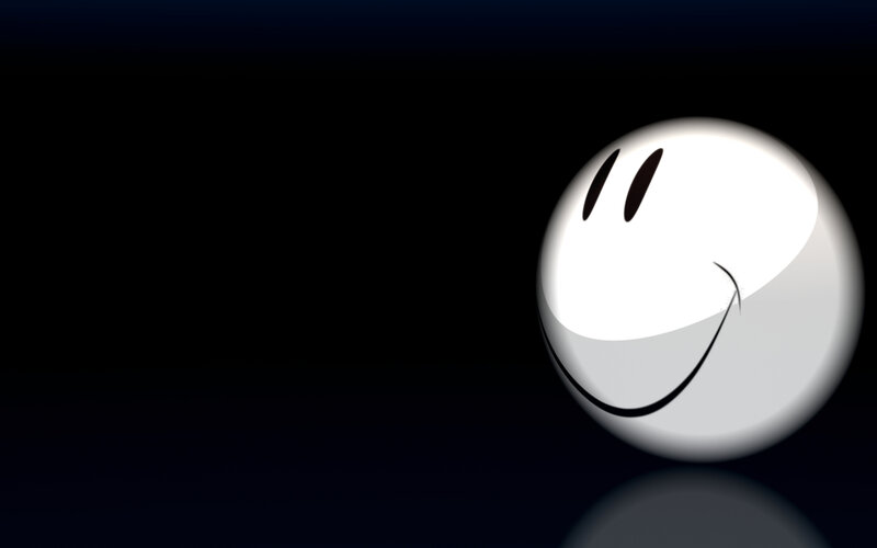 Smiley face on dark background