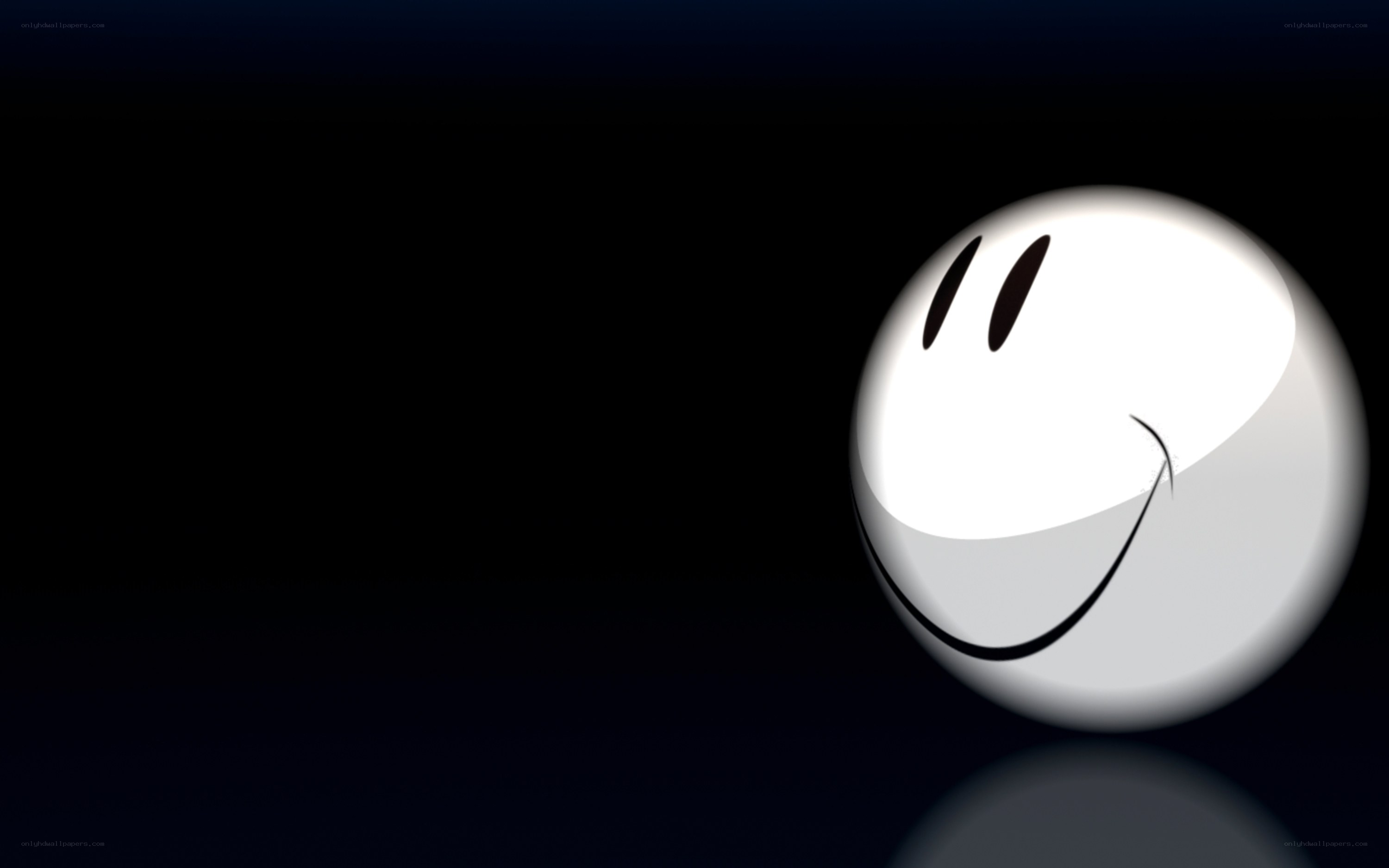 Smiley face on dark background