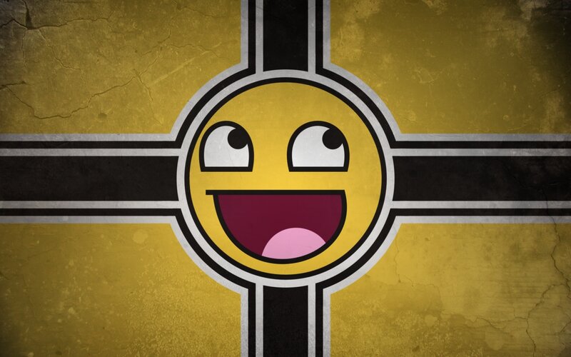 Smiley face on flag