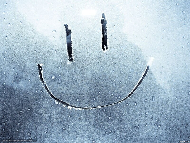 Smiley Face on Frosty Glass