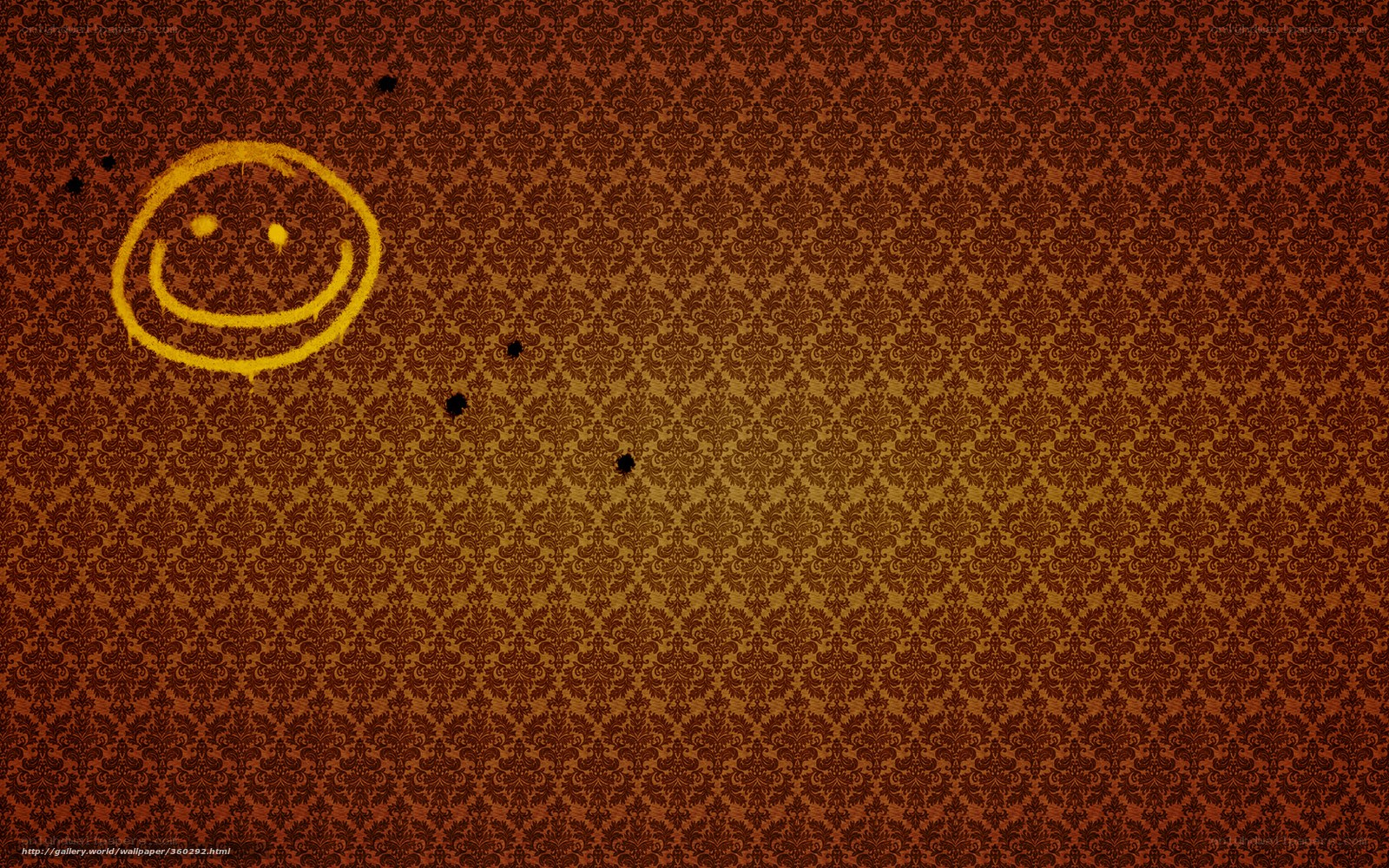 smiley face on patterned background