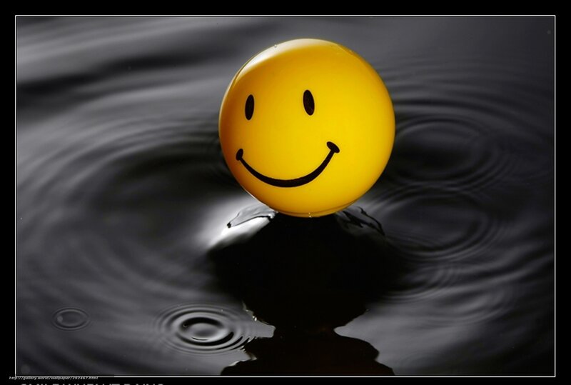 Smiley face on water