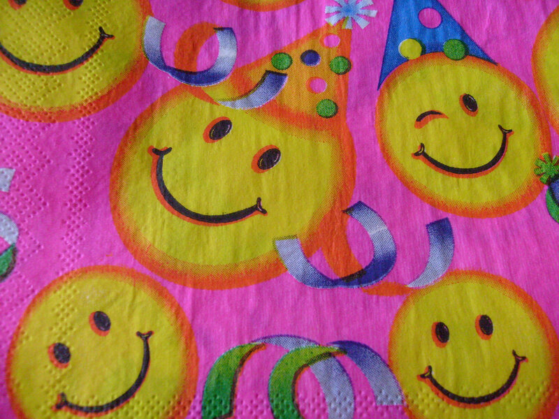 smiley face party napkin