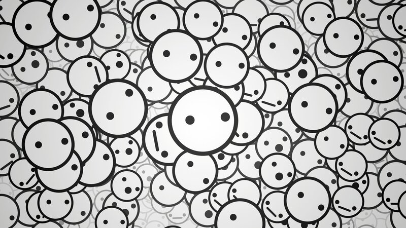 Smiley Face Pattern — Black, Neutral, Vector Art