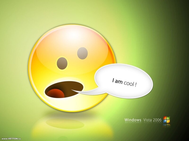 smiley face saying I am cool