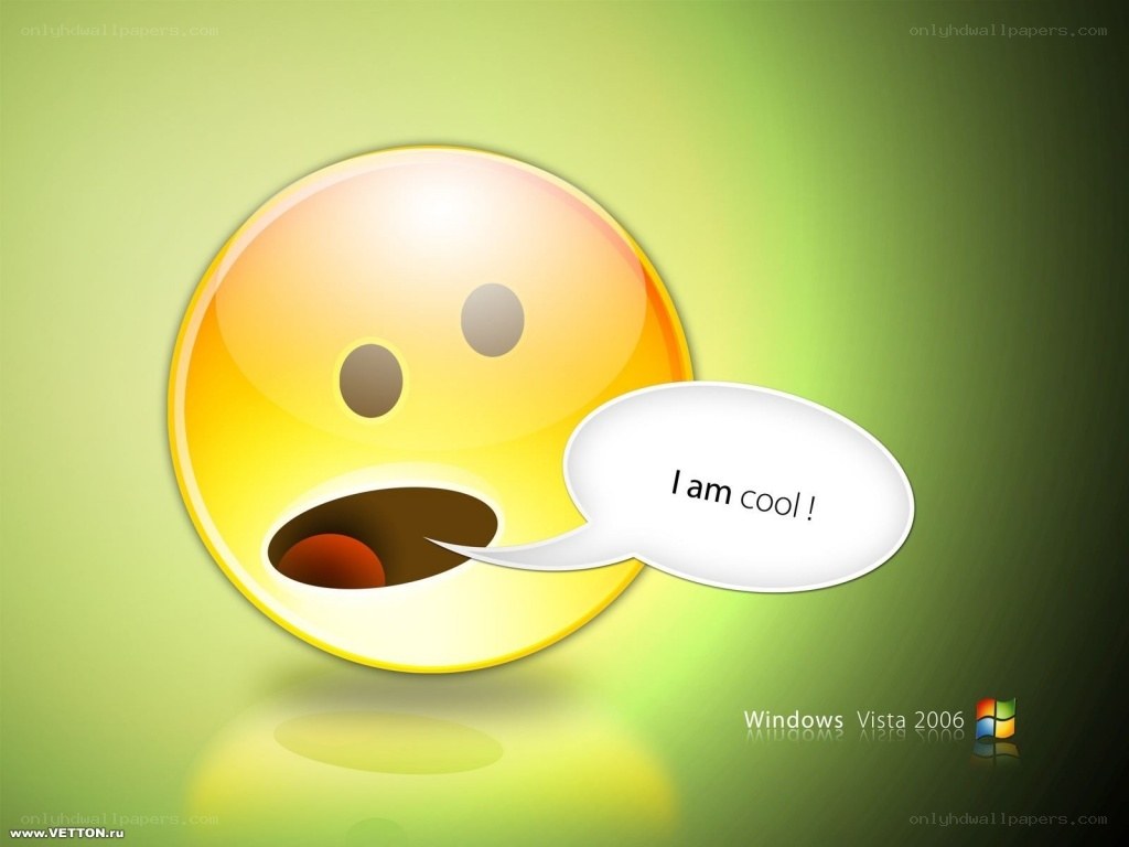 smiley face saying I am cool