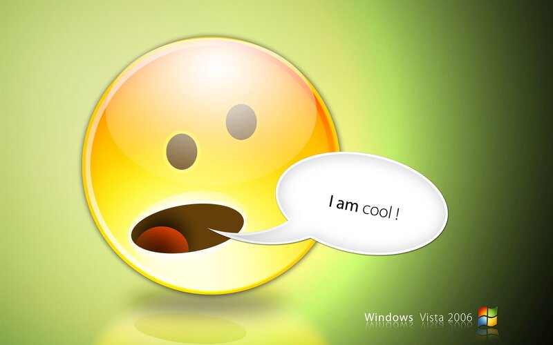 smiley face saying I am cool